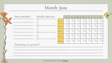 June Planner presentation template 