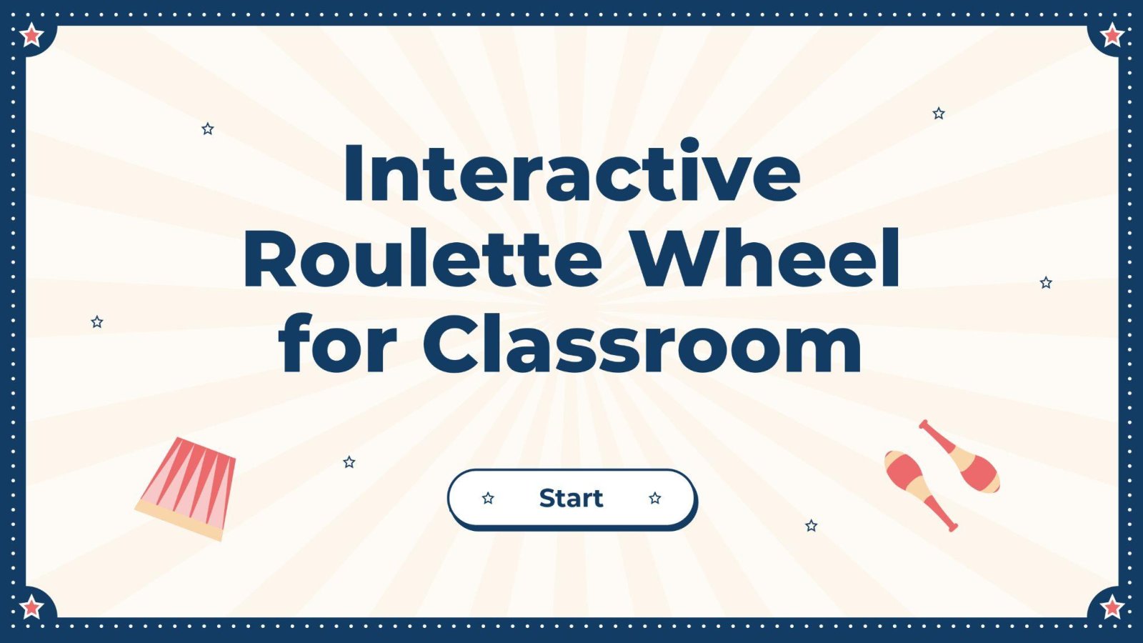 Interaktives Roulette-Rad für das Klassenzimmer Präsentationsvorlage