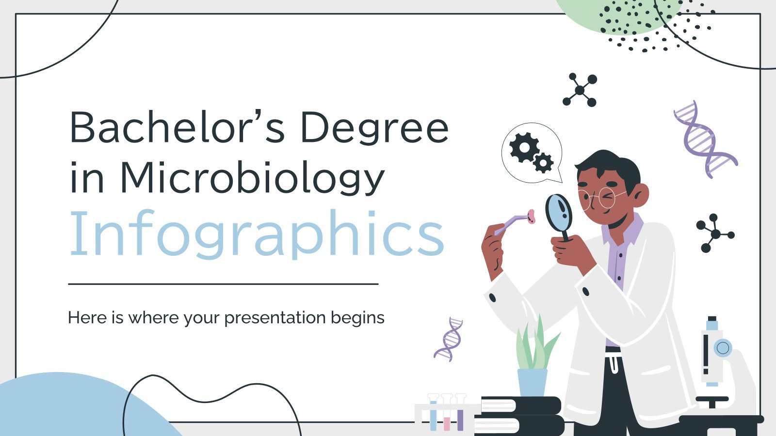 Bachelor-Abschluss in Mikrobiologie Infografiken Präsentationsvorlage