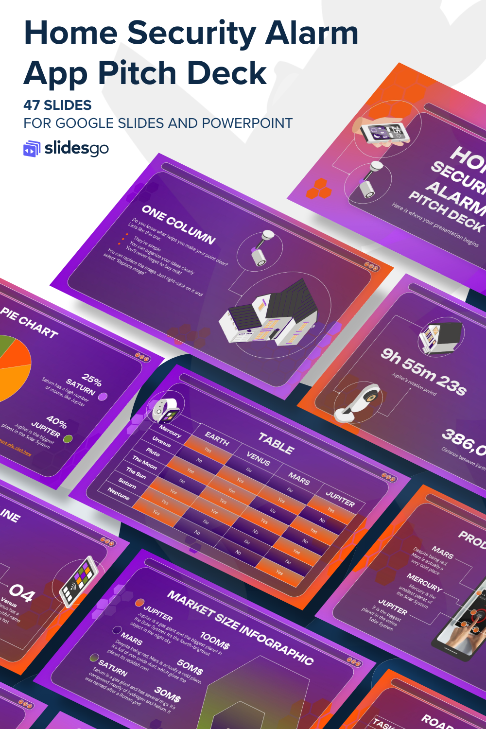 Home Security Alarm App Pitch Deck | Google Slides & PPT