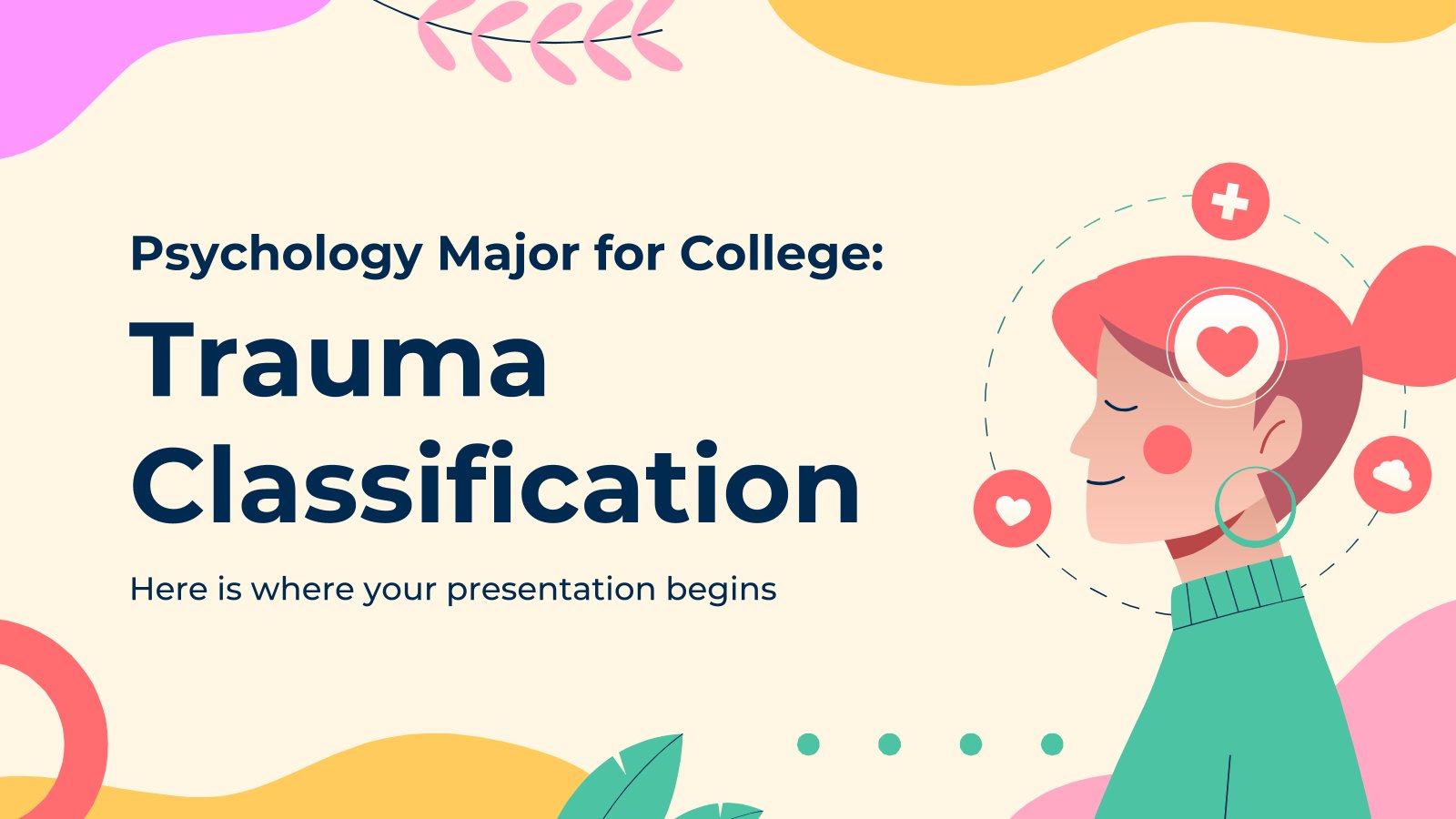 Psychology Major for College: Trauma Classification presentation template 