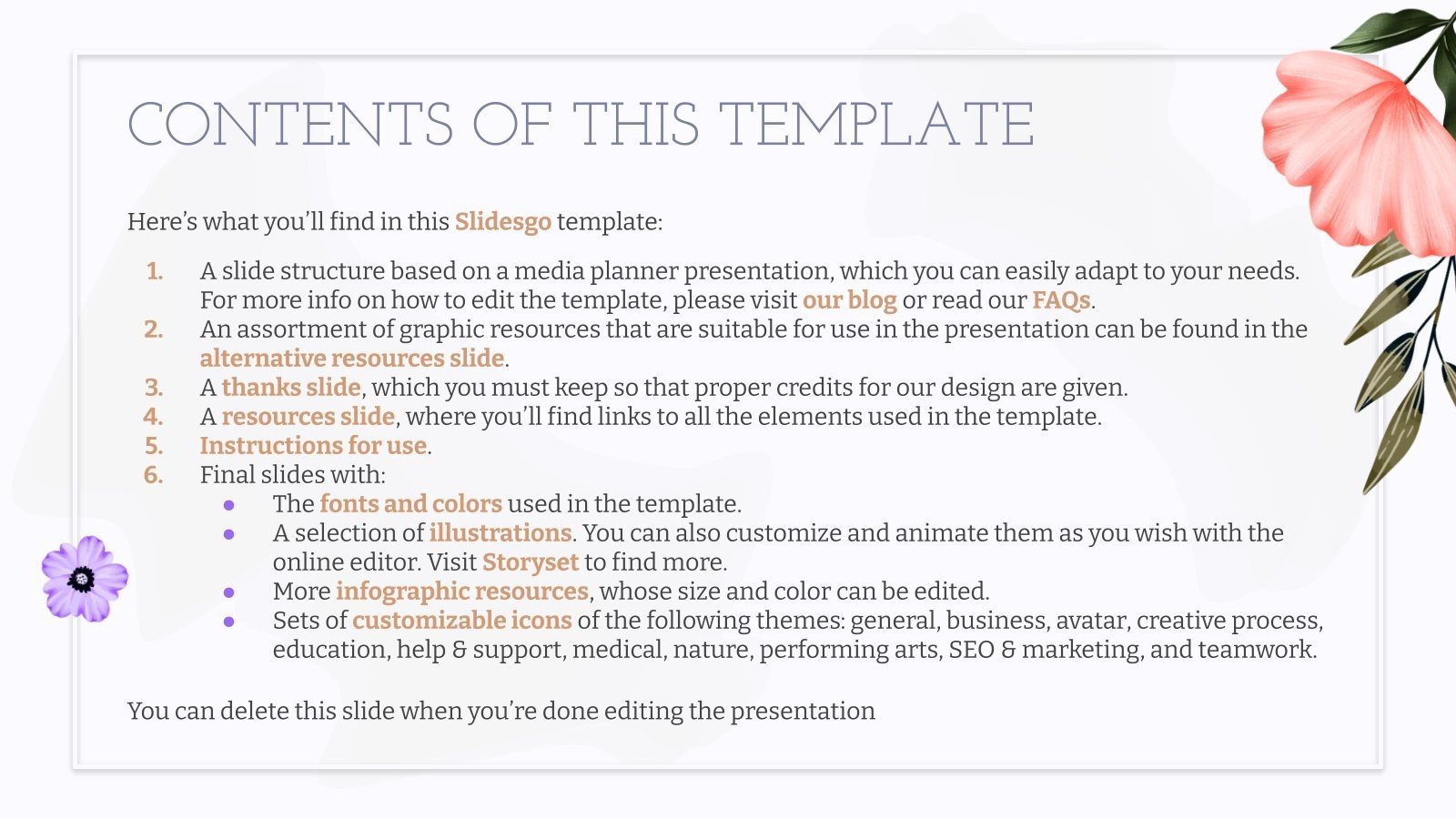 Elegant Watercolor Flower Social Media Planner
