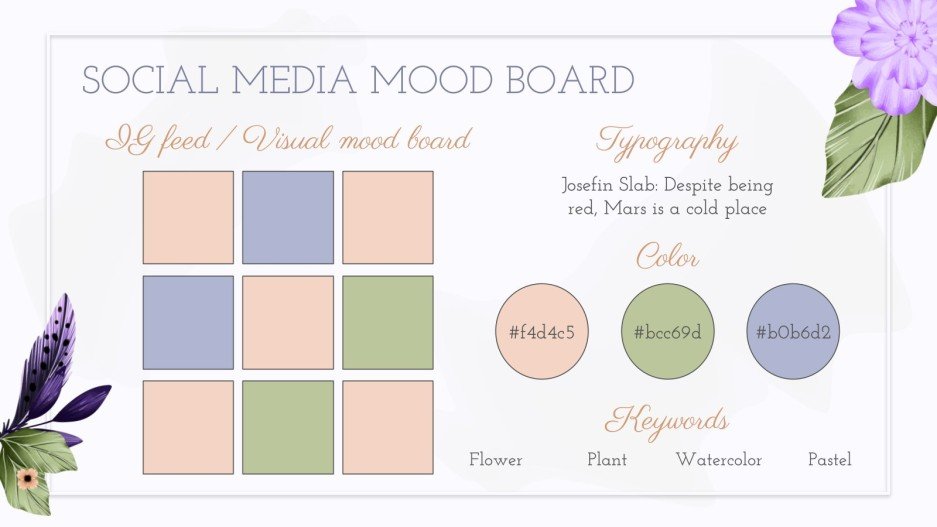Elegant Watercolor Flower Social Media Planner