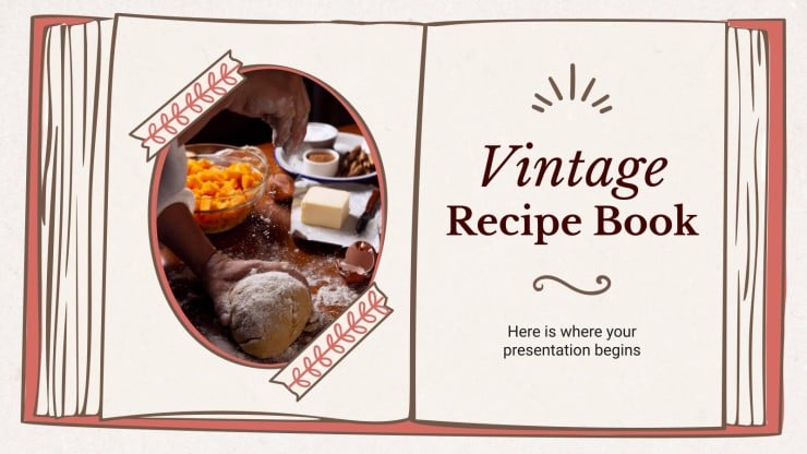 Livre de recettes vintage Modèles de présentation