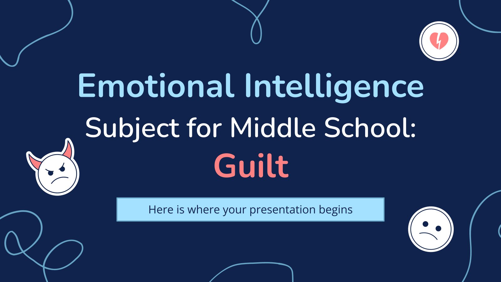 Emotional Intelligence Subject for Middle School: Guilt presentation template 