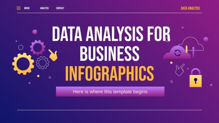 Datenanalyse für Unternehmen Infografiken Präsentationsvorlage