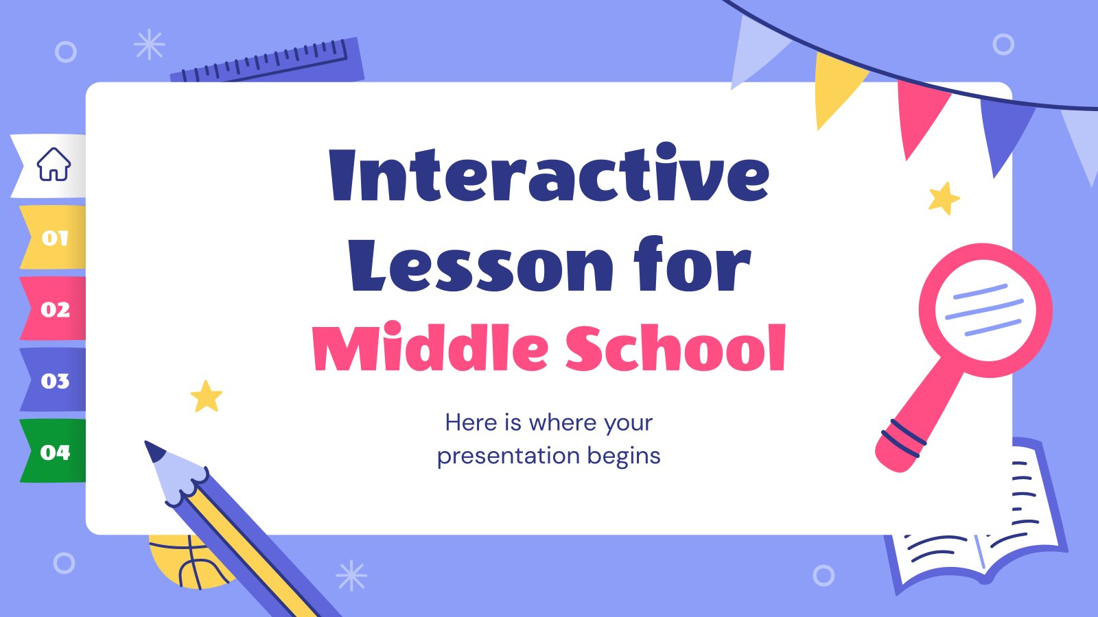 Interactive Lesson for Middle School presentation template 