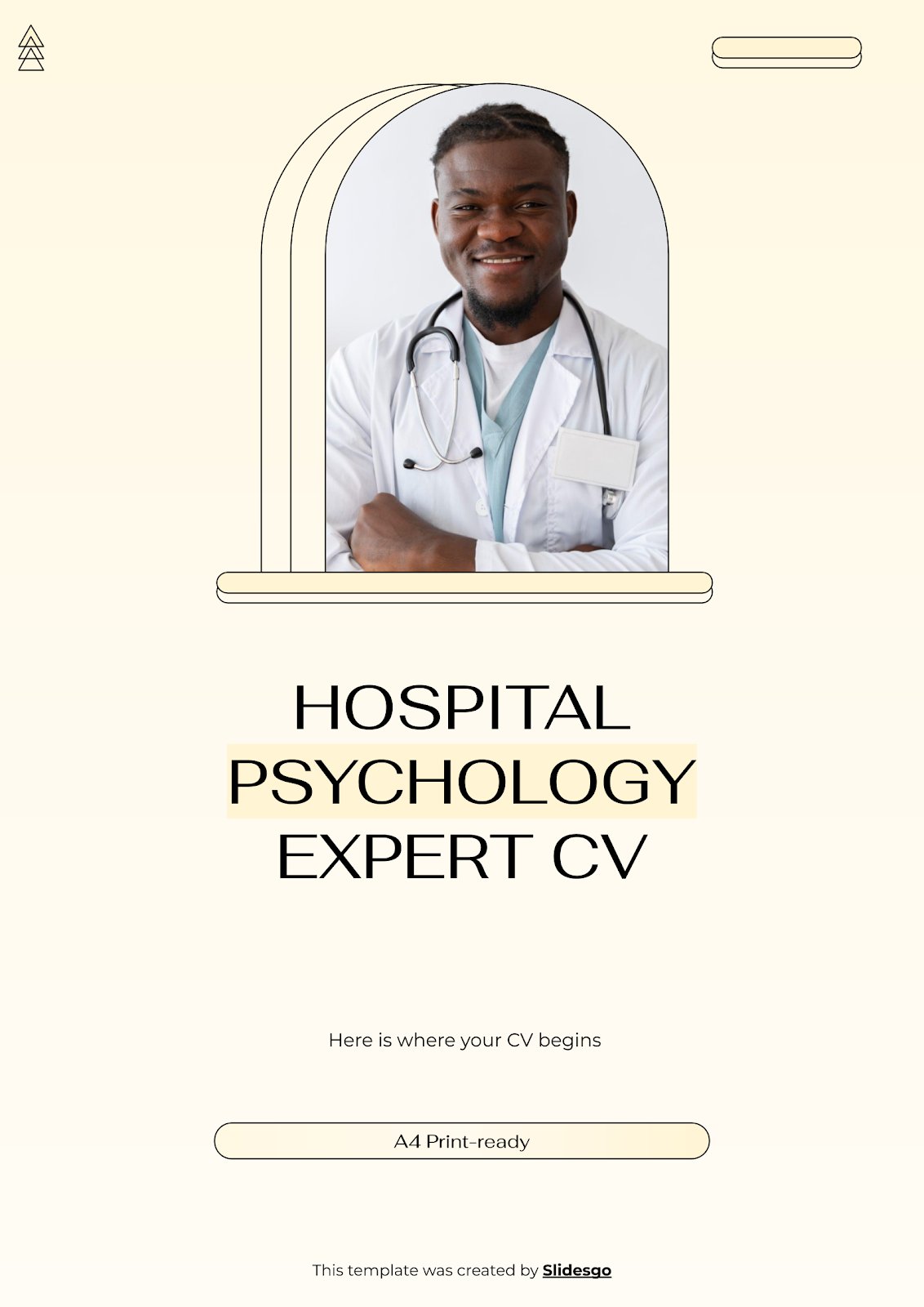 Hospital Psychology Expert CV presentation template 