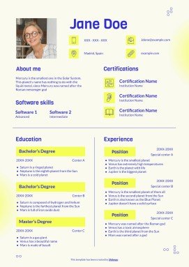 Braille Teacher CV presentation template 