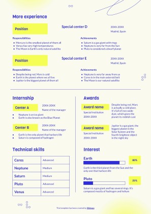 Braille Teacher CV presentation template 