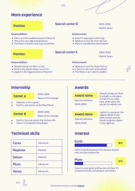 Braille Teacher CV presentation template 