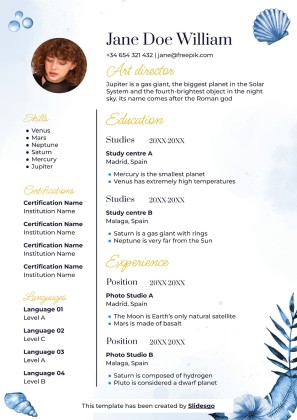 Fashion Show Organizer CV presentation template 