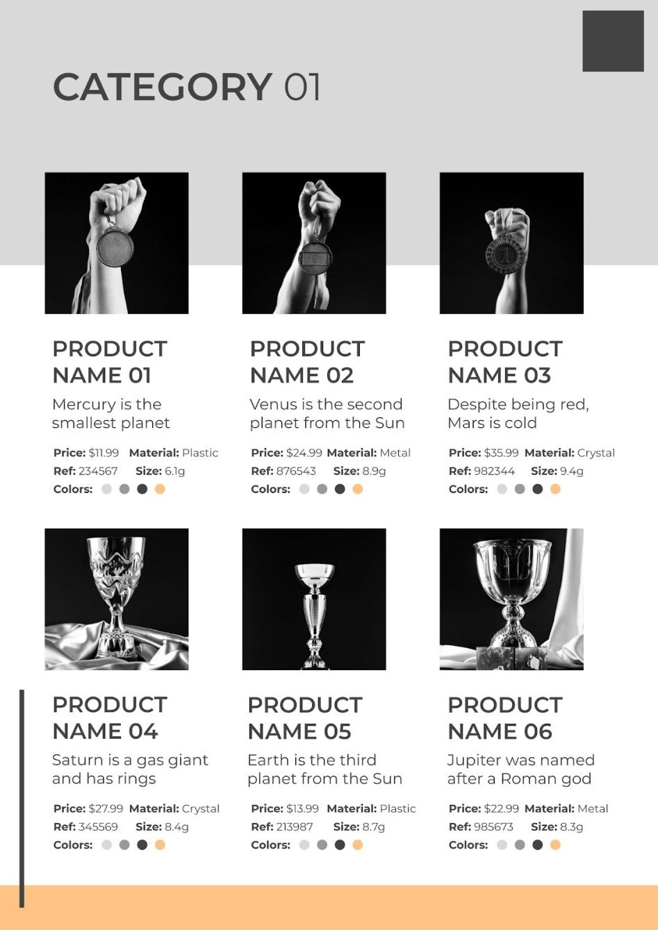 Trophy and Awards Catalog Google Slides & PowerPoint