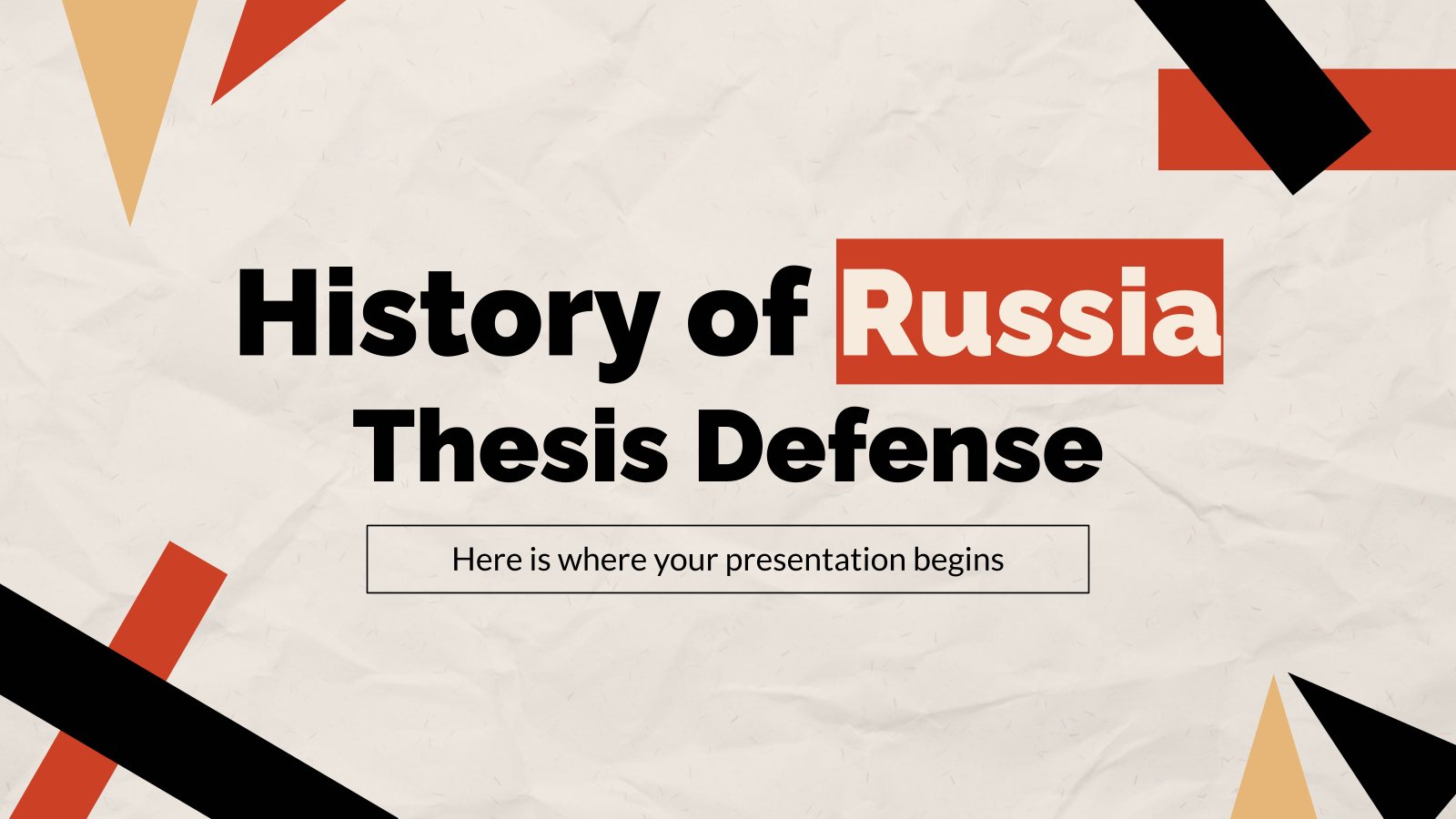 Plantilla de presentación Defensa de tesis sobre la historia de Rusia