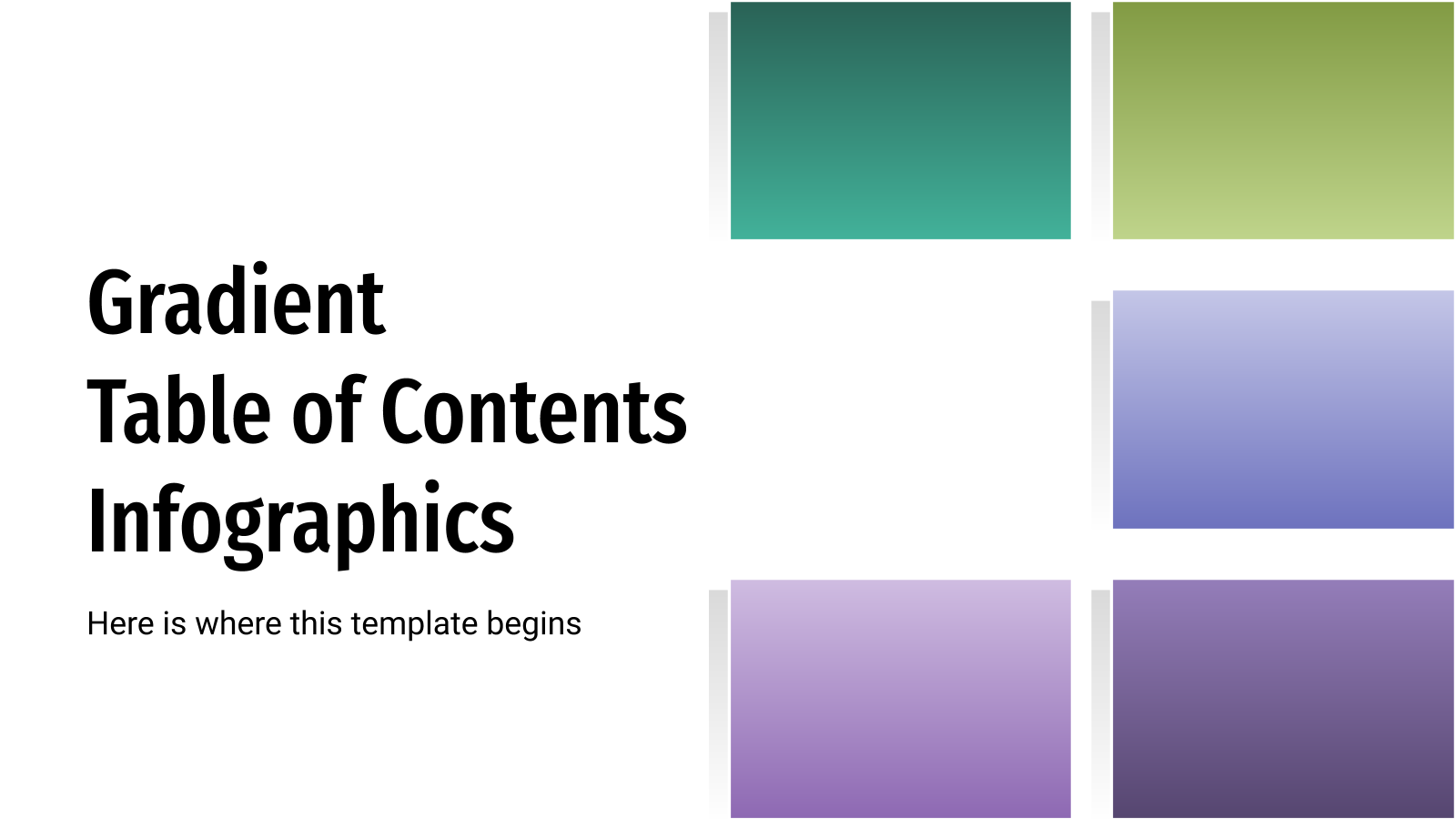 Gradient Table of Contents Infographics presentation template 