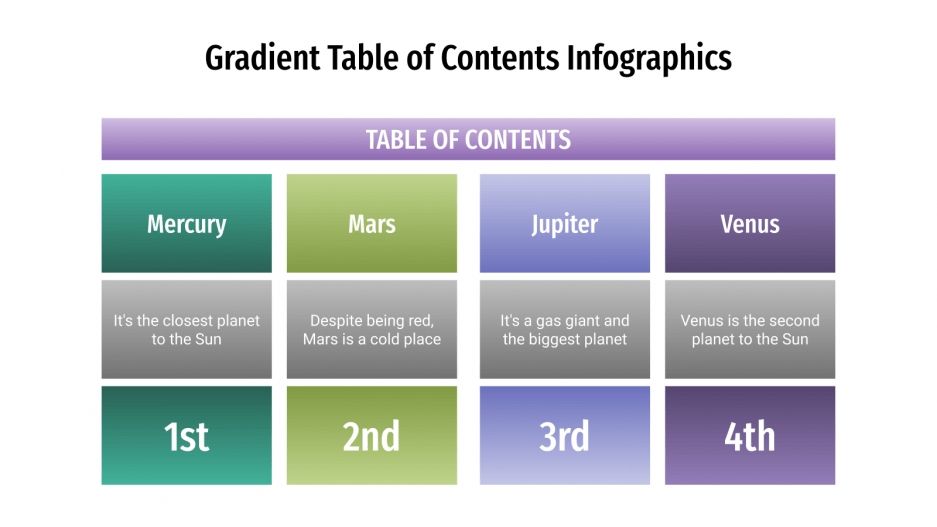 Gradient Table of Contents for Google Slides & PowerPoint