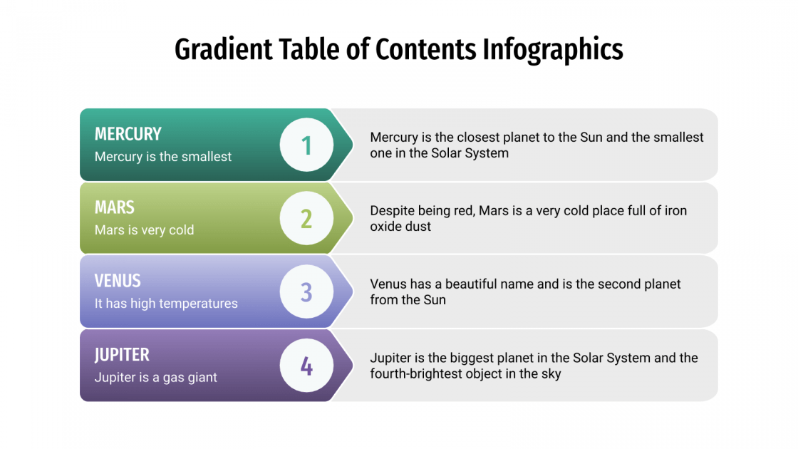 Gradient Table of Contents for Google Slides & PowerPoint