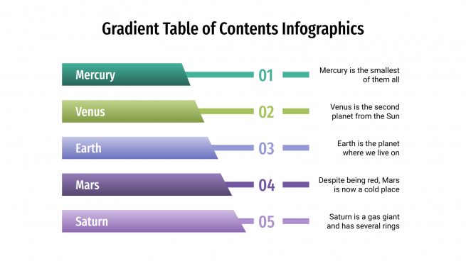 Gradient Table of Contents for Google Slides & PowerPoint