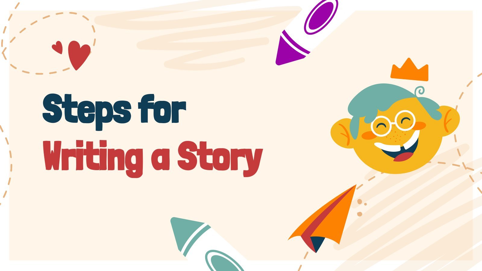 Steps for Writing a Story presentation template 