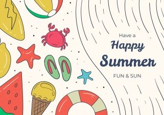 Doodle Greeting Cards presentation template