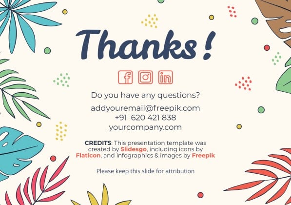 Plantilla de presentación Tarjetas de felicitación con doodles