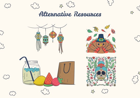 Plantilla de presentación Tarjetas de felicitación con doodles