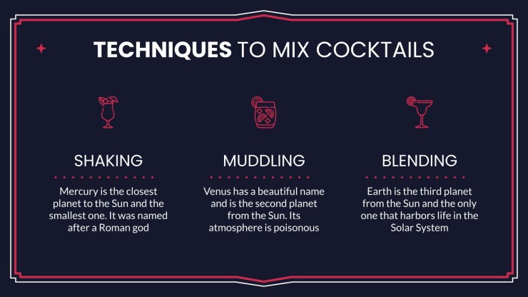 Minithème sur les cocktails Modèles de présentation