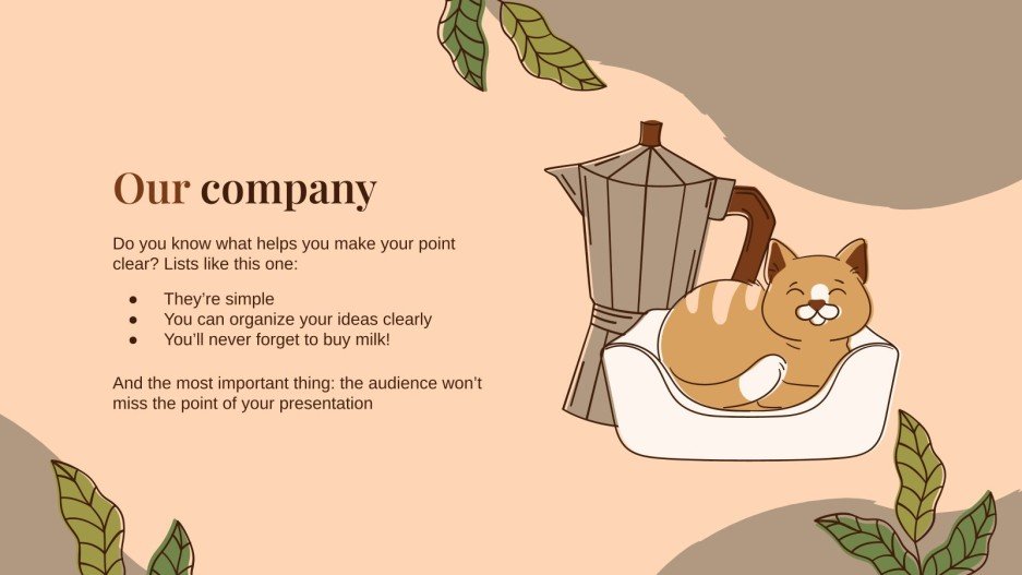 Cat Coffee Shop Marketing Plan Google Slides & PPT