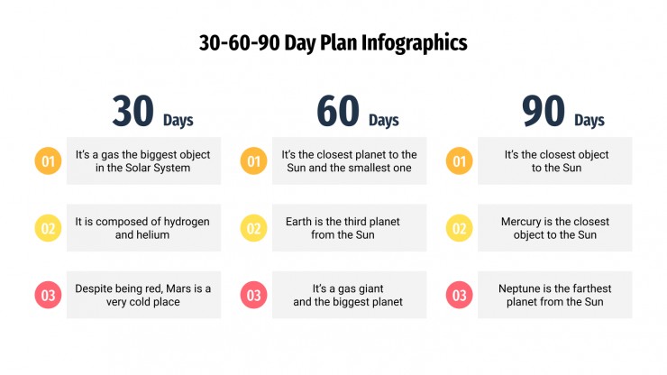 30-60-90 Day Plan Infographics presentation template