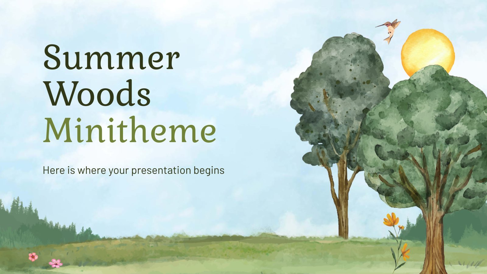 Summer Woods Minitheme presentation template 