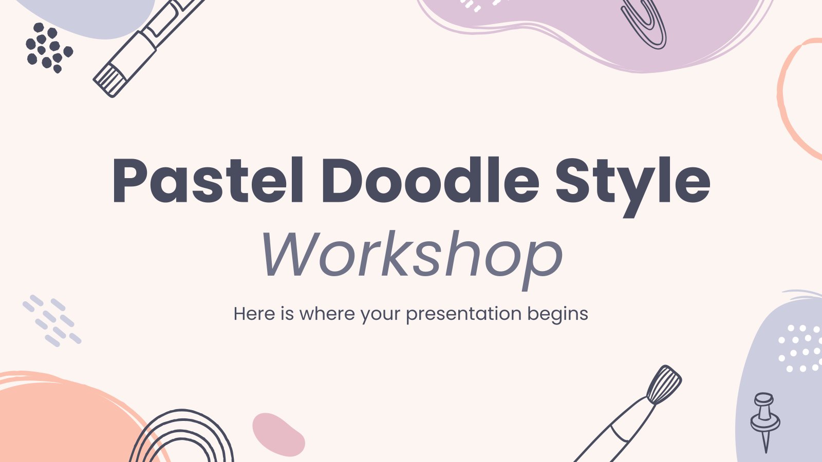 Pastel Doodle Style Workshop presentation template 