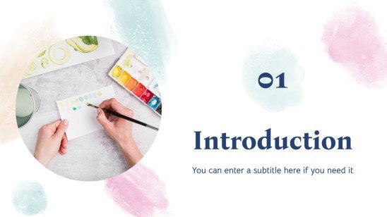 Happy Watercolor Month presentation template 