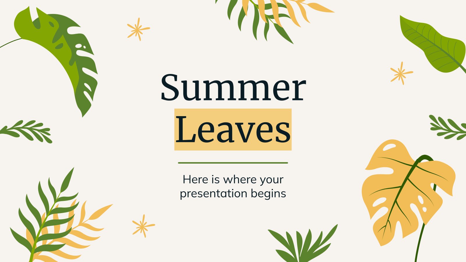 Sommerblätter Präsentationsvorlage