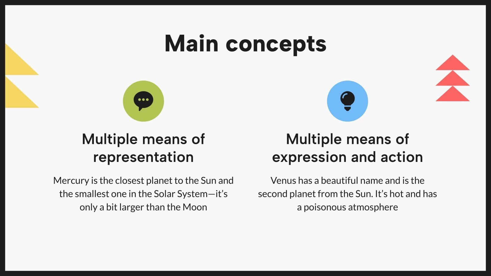 Universal design for learning framework google slides