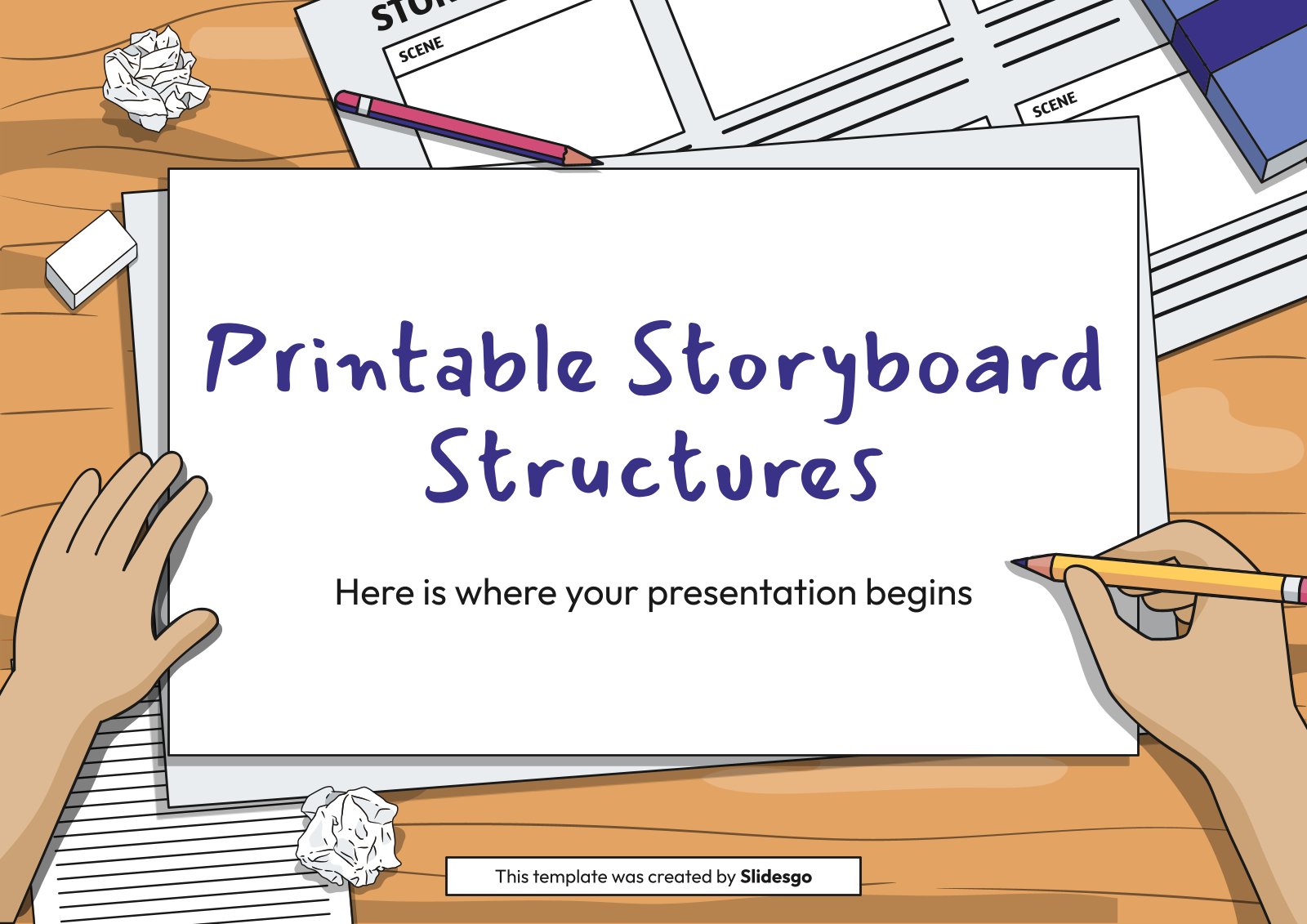 Ausdruckbare Storyboard-Strukturen Präsentationsvorlage