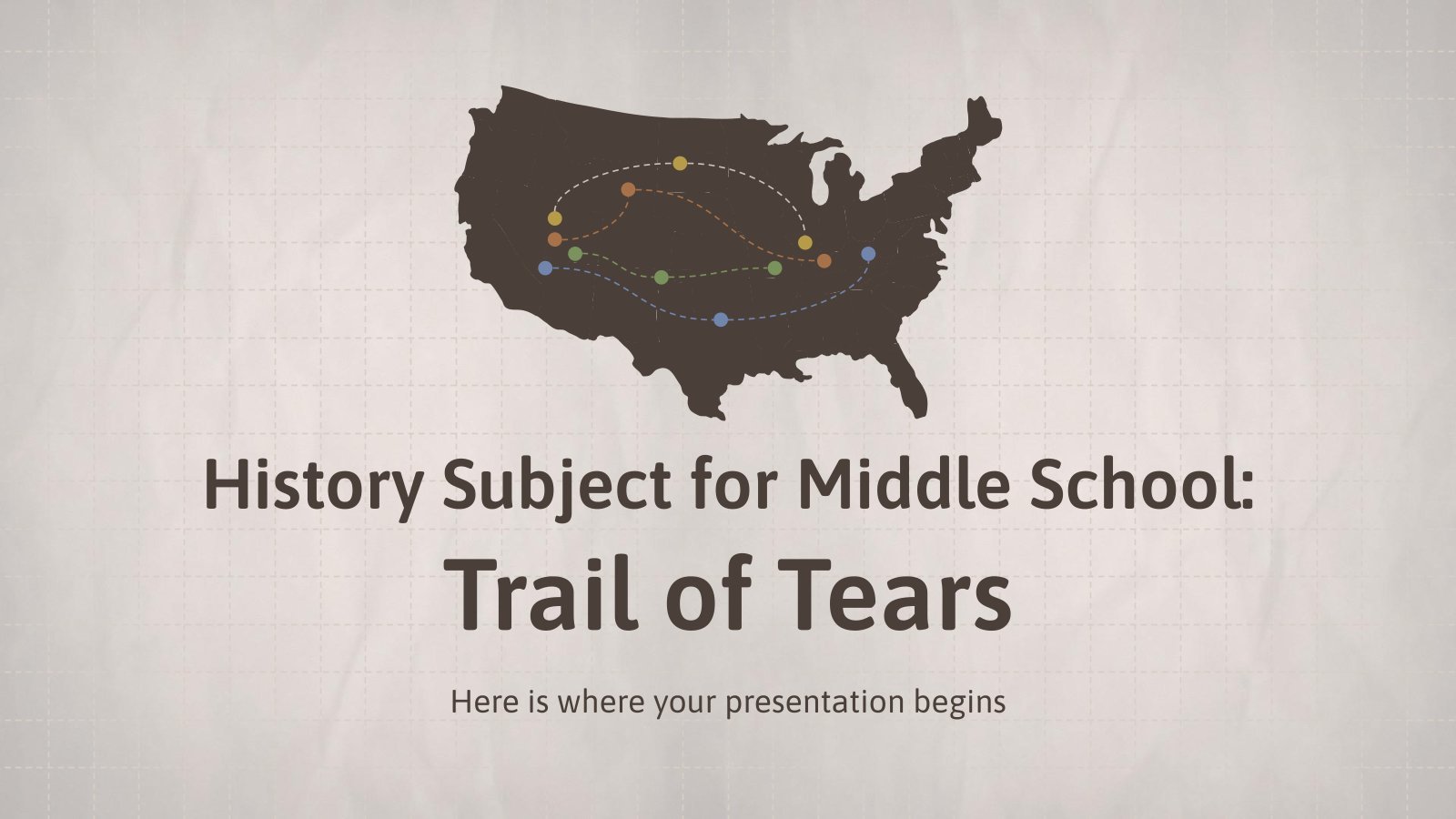 History Subject for Middle School: Trail of Tears presentation template 