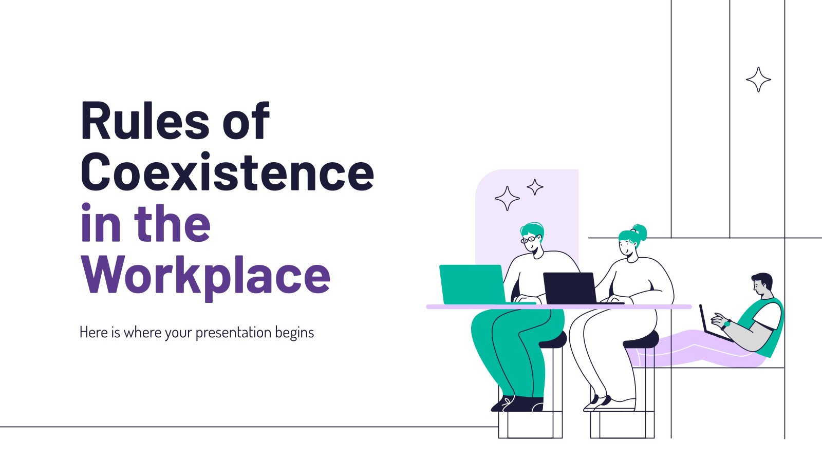 Rules of Coexistence in the Workplace presentation template 