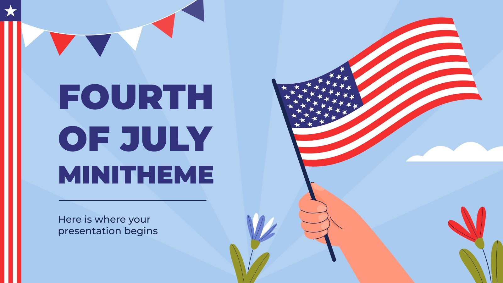 Fourth of July Minitheme presentation template 