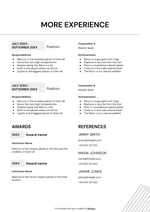 Advocacy Manager CV presentation template 