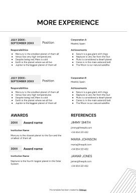 Advocacy Manager CV presentation template 