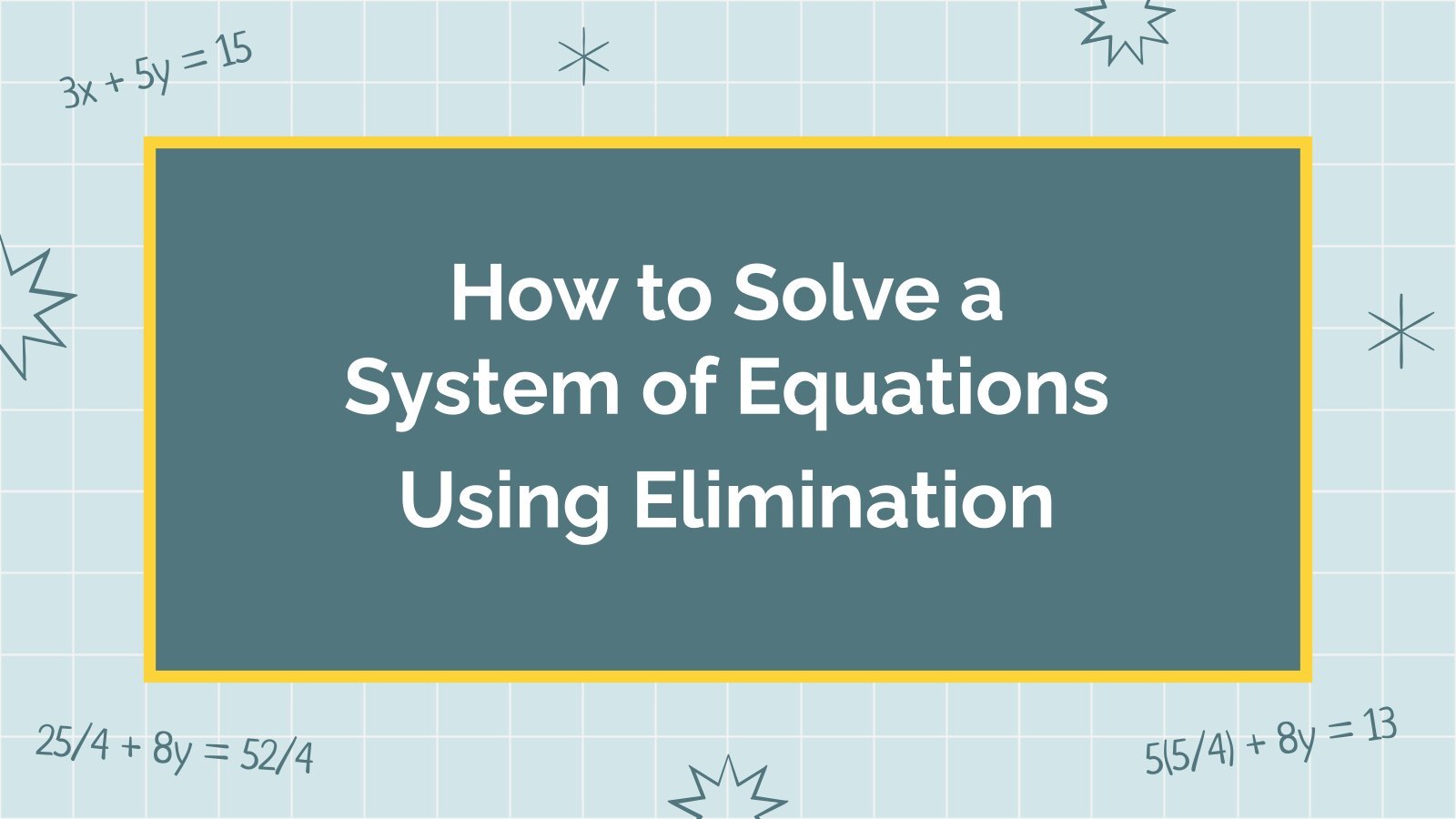 How to Solve a System of Equations Using Elimination presentation template 