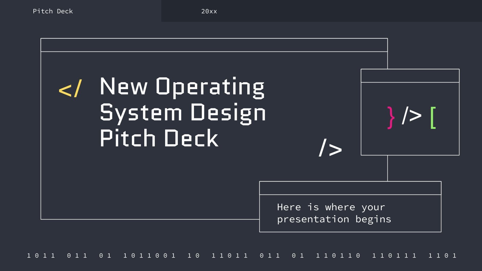 Plantilla de presentación Pitch deck para proyecto de nuevo sistema operativo