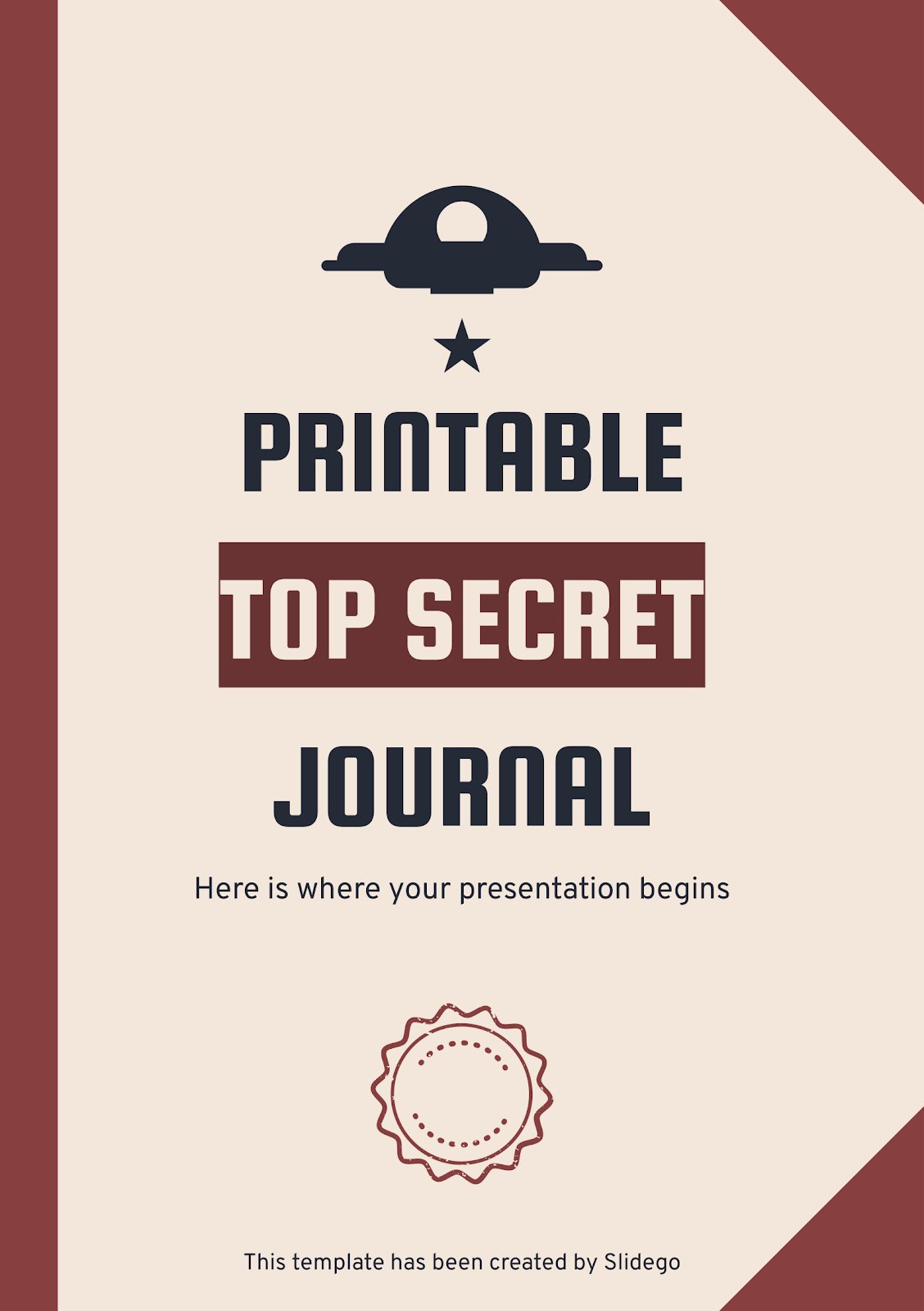 Secrets Target Journal Printable Top Secret Journal | Google Slides & PPT