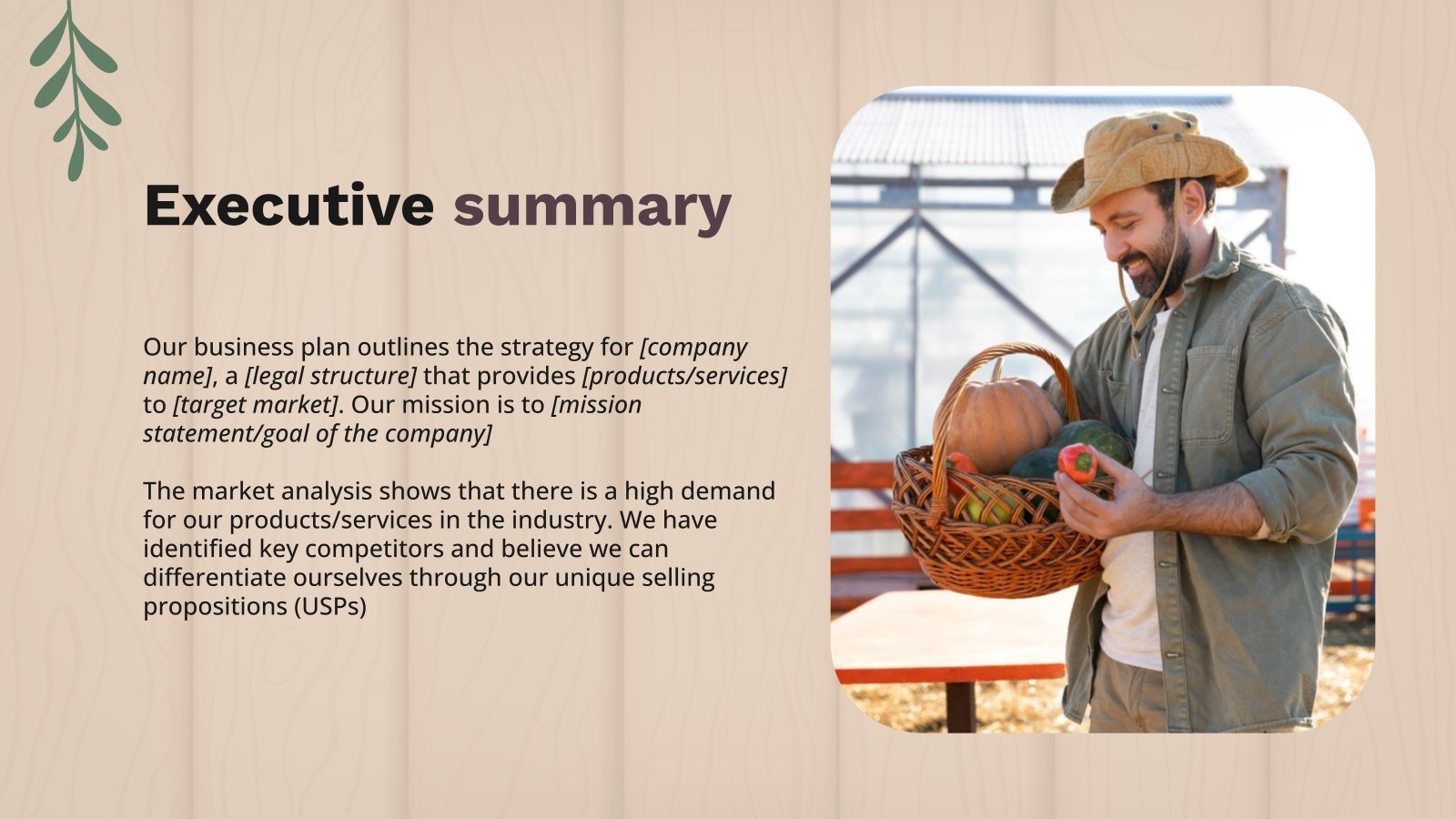 Farmers Market Business Plan Google Slides PowerPoint