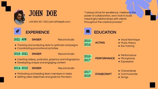 Reggaeton Singer Portfolio | Google Slides & PowerPoint
