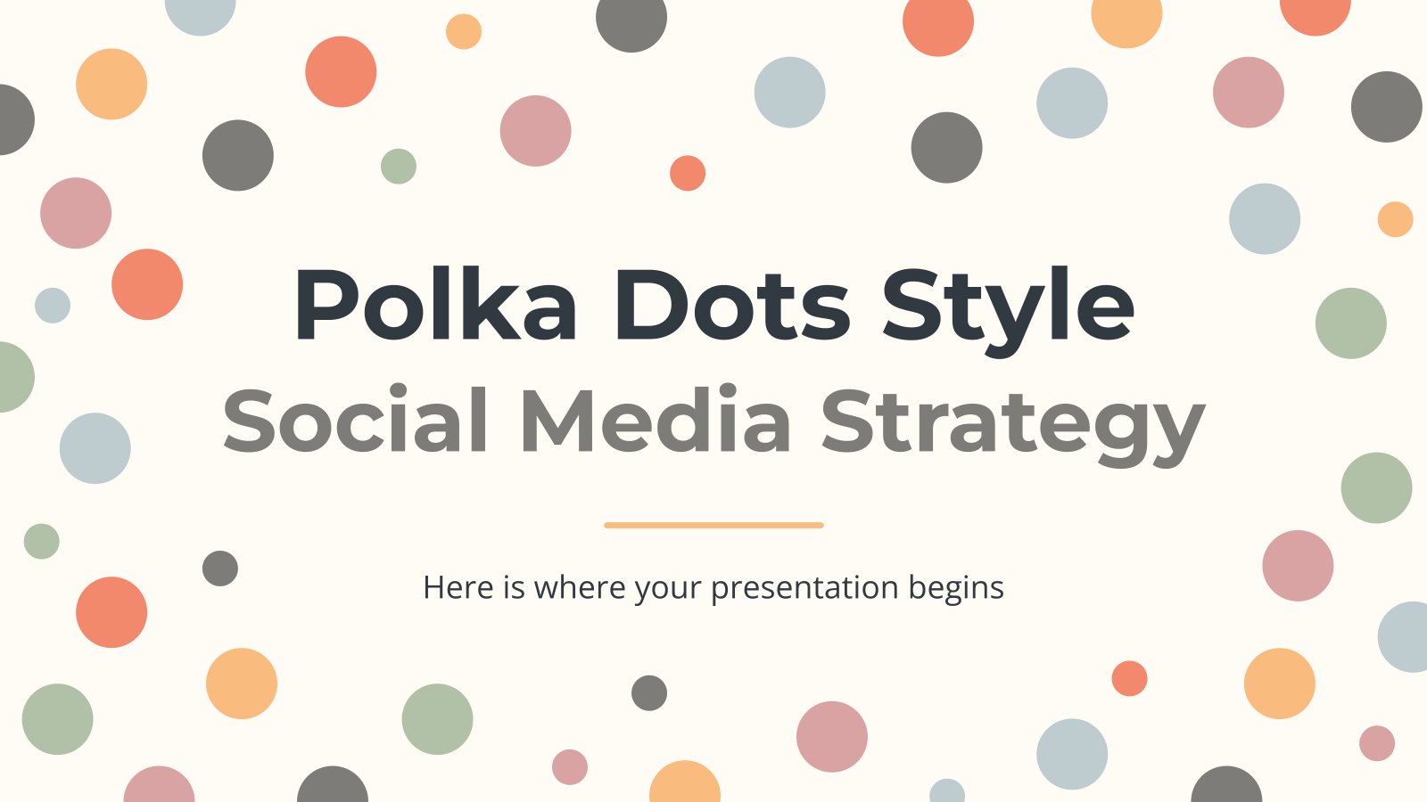 Social-Media-Strategie im Polka-Dots-Stil Präsentationsvorlage