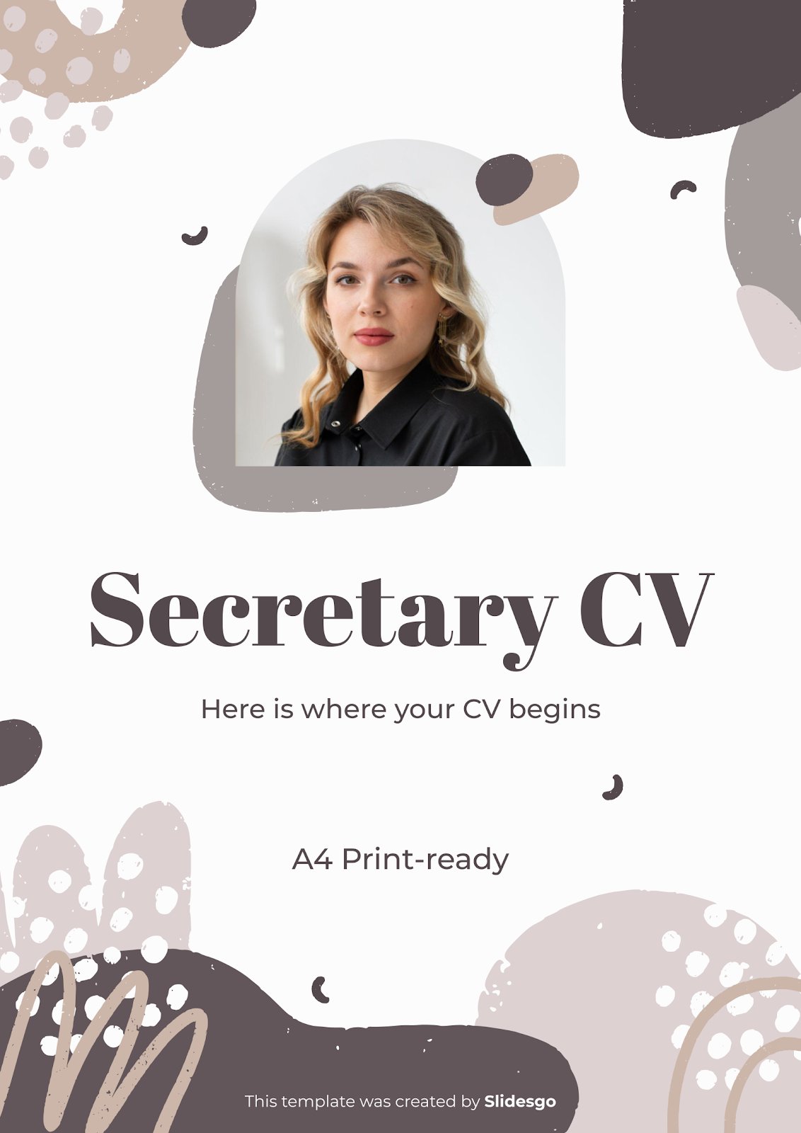 Secretary CV presentation template 