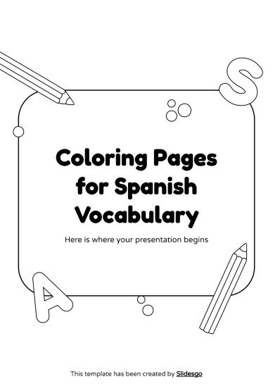 Coloring Pages for Spanish Vocabulary presentation template 