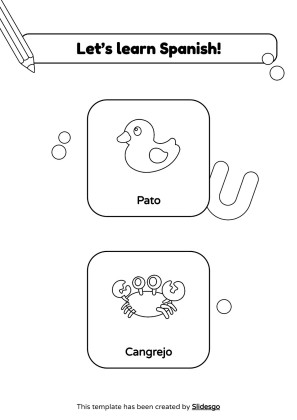 Coloring Pages for Spanish Vocabulary presentation template 