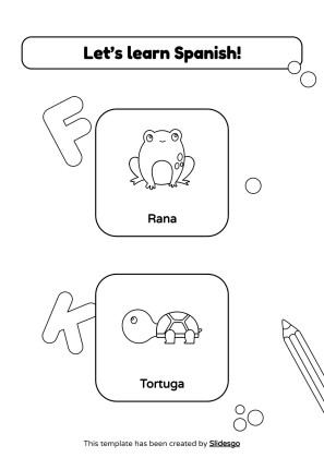Coloring Pages for Spanish Vocabulary presentation template 